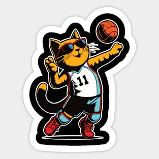 Volleyball Cat - Cat Sport Design Sticker